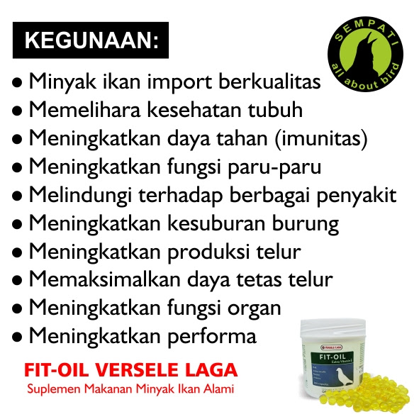 Fit Oil Versele Laga Fit Oil Minyak Ikan Vitamin Suplemen Burung