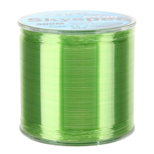  Skysper® 500m 35LB Fil de Pêche Nylon Coloré pour Peche en eau douce Blanc/Rouge/Vert/Bleu/Noir/Jaune (Vert)