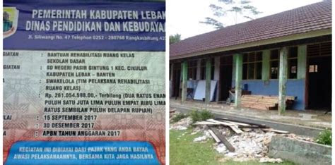 swakelola sdn  pasirgintung lebak rehab  ruang kelas
