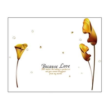 Living Room Decor DIY Mural Calla Lily Wall Sticker 6Ft x 5Ft Gradient Yellow