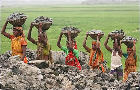 Bangladeshi labourers in Saver, on the outskirts of Dhaka