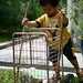 My son with his new bicycle