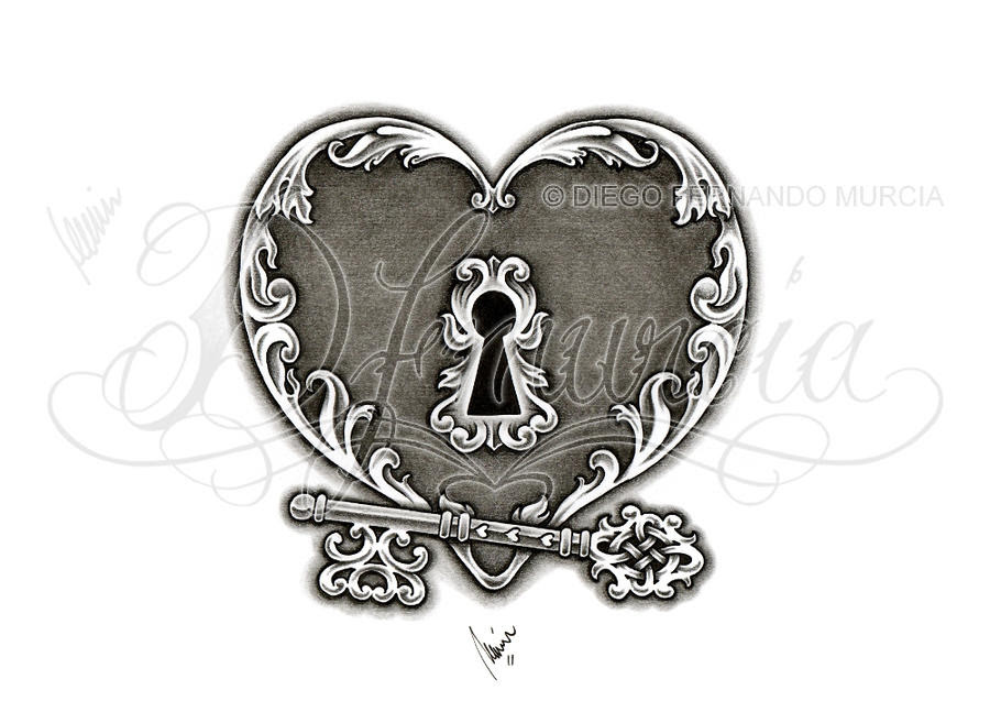 Heart Lock and Key Tattoo