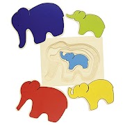 Goki 57883 - Schichtenpuzzle - Elefant