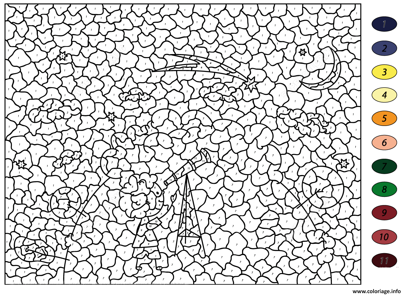 Coloriage boy watches through a telescope magique