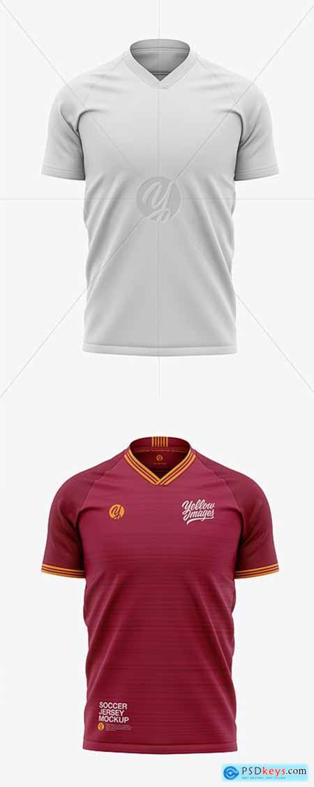 Men’s Soccer V-Neck Jersey Mockup - Front View