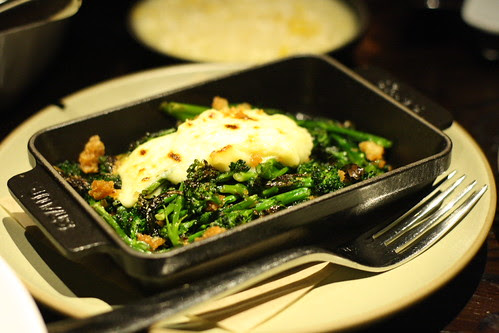 Broccolini with Parmesan Pudding