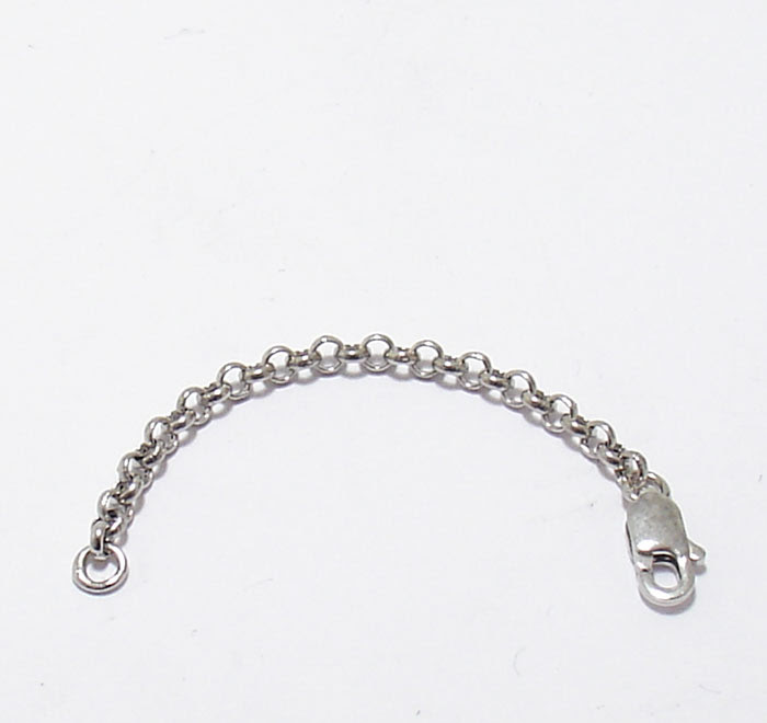 ... Chain Necklace Extender for Pendant Charm REAL 14K White Gold 2.4mm