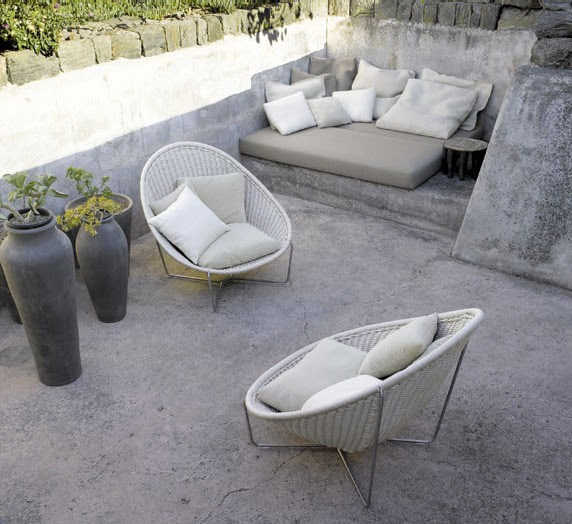 Stone Patio Furniture Idea  making stone or concrete patio cozy