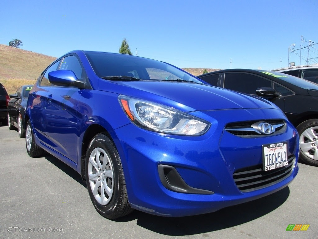 2013 Marathon Blue Hyundai Accent GS 5 Door #120660256 Photo #10