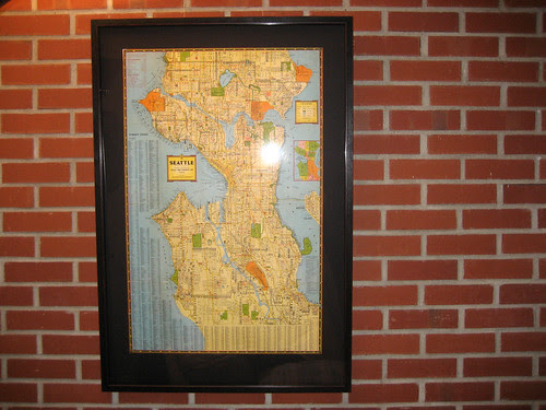 framed seattle kroll map