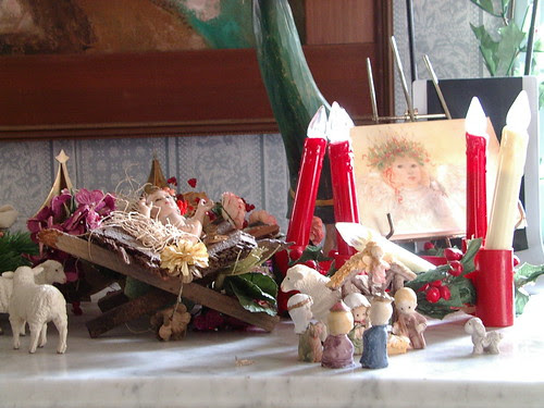 Santa Lucia and baby Jesus and nativity