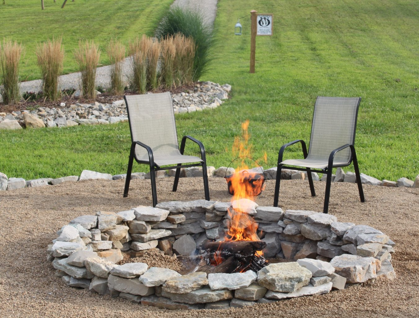The Completed Stone Fire Pit Project - How We Built It for ...