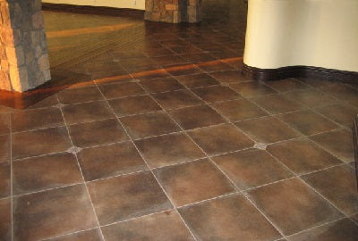 Spanish Floor Tile on Point with Accent Dots