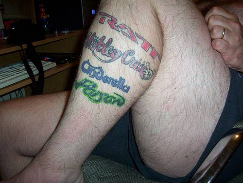 Tattoo band wrapping around lower leg hair-band-tattoos