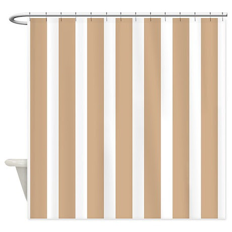 Beige And White Horizontal Striped Curtains White and Brown Curtains