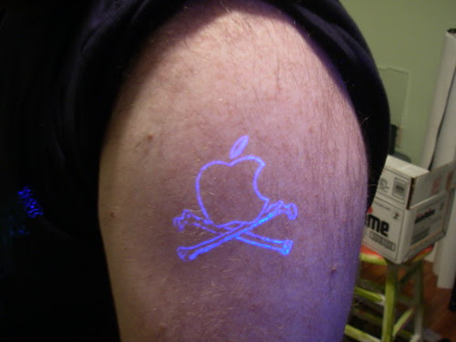 My UV Apple Tattoo by uv tattoo ink. My UV Apple Tattoo by