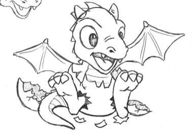 images Cute Dragon Drawing Easy Baby Dragon Coloring Pages clipart library