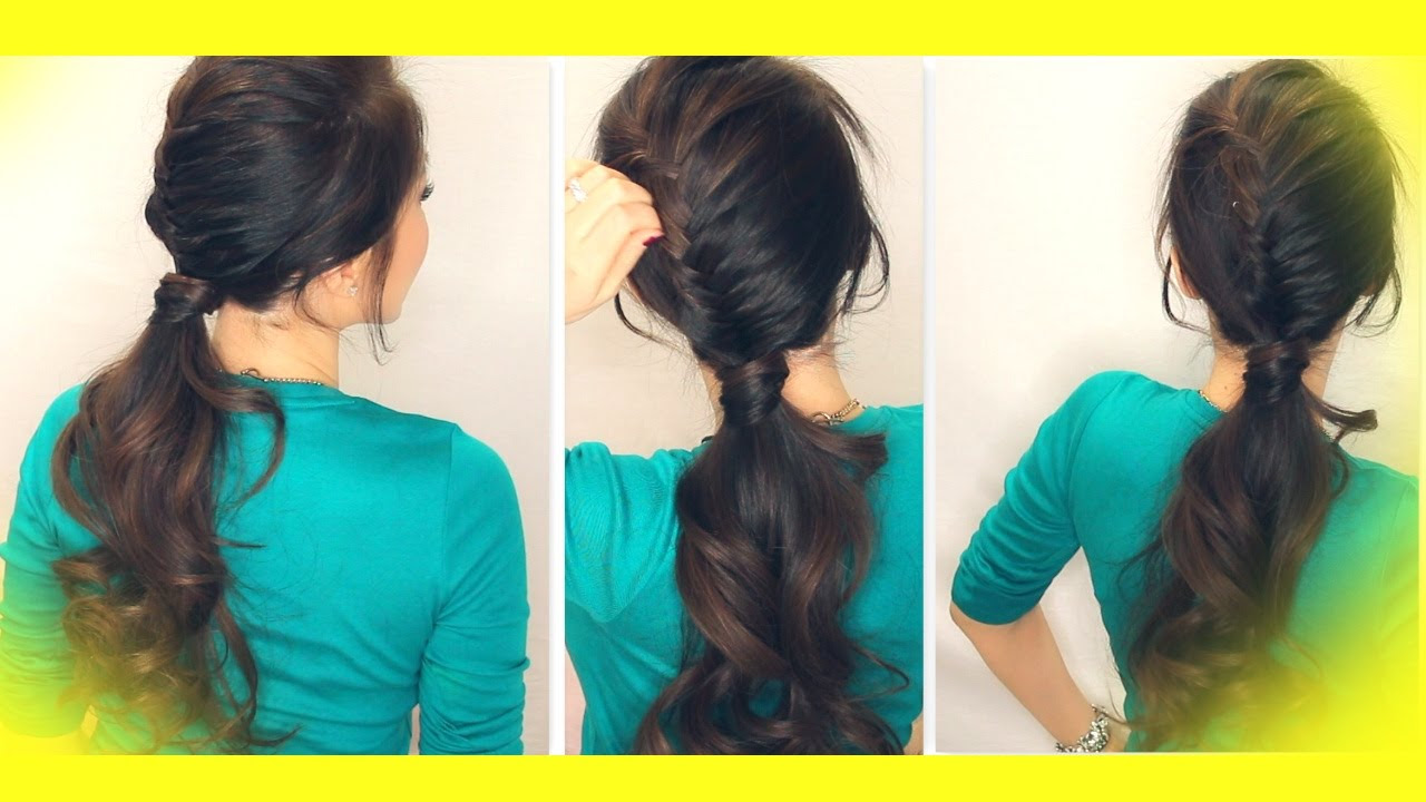 SCHOOL HAIRSTYLE TUTORIAL  HALF FRENCH FISHTAIL BRAID 