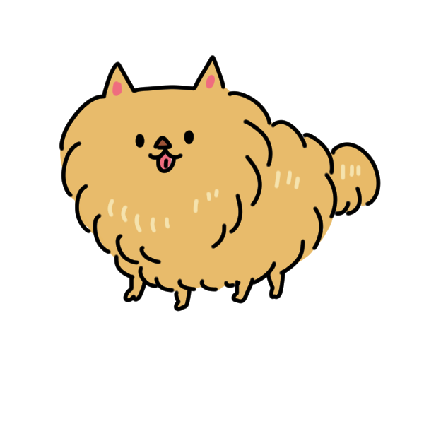 ポメラニアン うす茶 のイラスト かわいいフリー素材が無料のイラストレイン