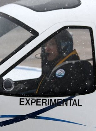 Pilot Phil Meteer in the cockpit during the test flight