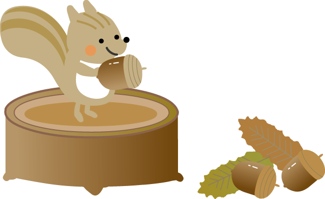 リスのイラスト 秋のイラスト 無料イラスト フリー素材