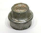 Antique Lincoln Automobile Hub Cap - Ford Motor Co - Detroit USA - Art Deco - Stamped Aluminum - Circa 1920 - Henry Leland - OnlyCoolStuff