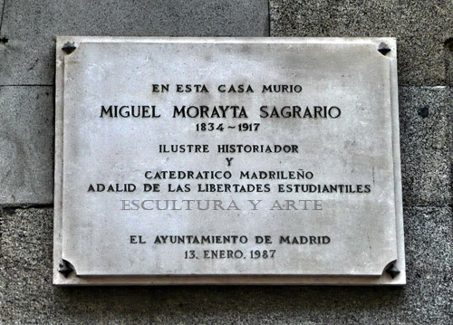 Resultado de imagen para placa de Miguel Morayta Madrid