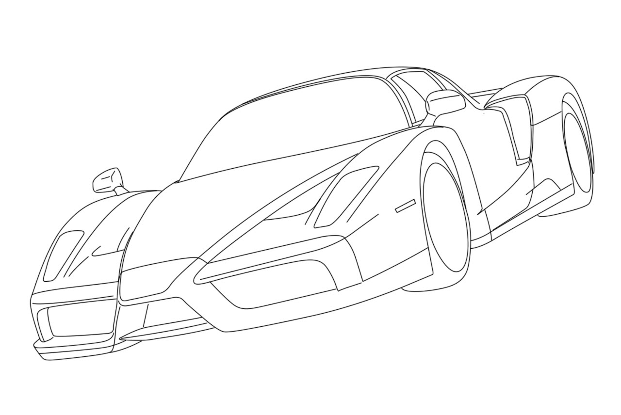 Dessin Coloriage gratuit de Ferrari   imprimer