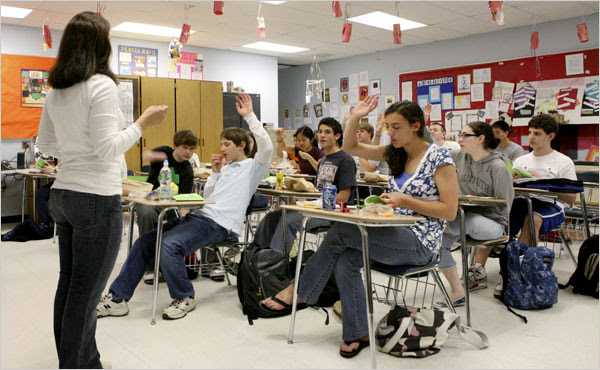At Briarcliff High School in Westchester County, many students eat in class.