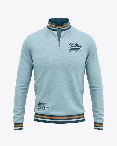 Download Download Men&#39;s Heather Quarter Zip Sweatshirt Mockup - Front View free packaging mockups from the trusted websites.