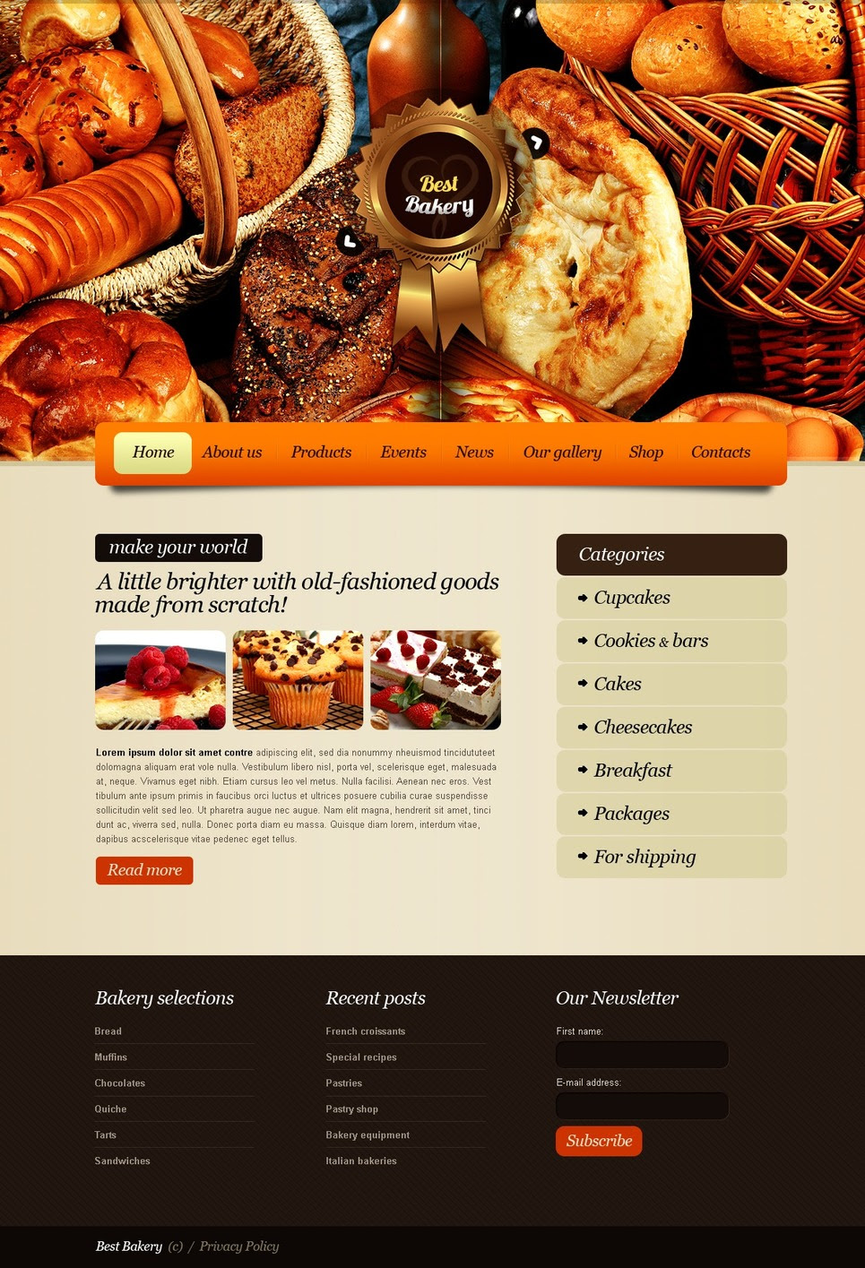Bakery Website Template #34655