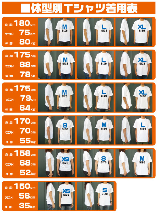 コスパ ポータルサイトのcospa Portal Site アパレルサイズ表 ロングスリーブtシャツ