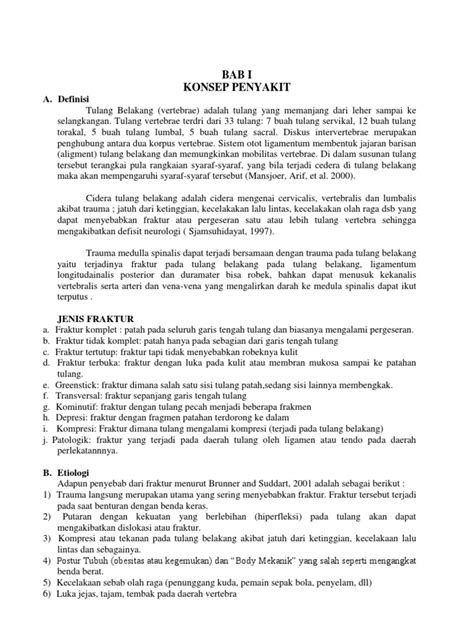 Asuhan Keperawatan Cedera Tulang Belakang