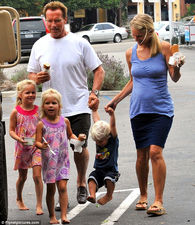 What divorce: Arnold doesn't seem to be worried about his impending divorce to wife of 25 years Maria Shriver 