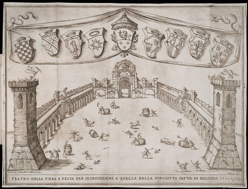 Relazione e disegno della fiera per la solita festa popolare della Porchetta fatta in Bologna il di 24. agosto 1693