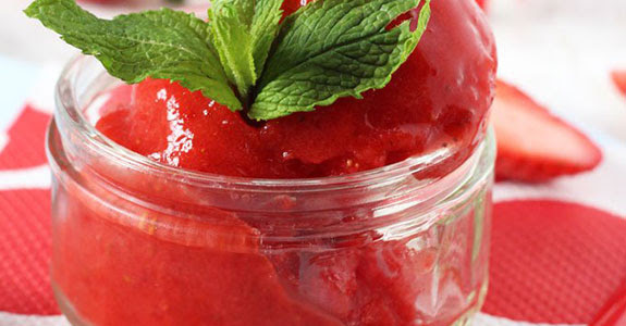 Healthy Strawberry Sorbet