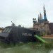 Dismaland, Banksy, Calais shelter, refugee shelter, bemusement park, urban artist, Damien Hirst, Tropicana Lido, Weston-super-Mare in North Somerset, urban art, repurposed materials, refugee shelters,