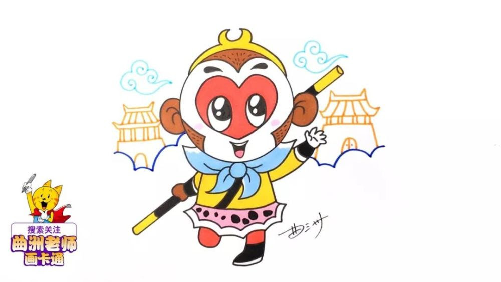 大闹天宫卡通简笔画 万图壁纸网