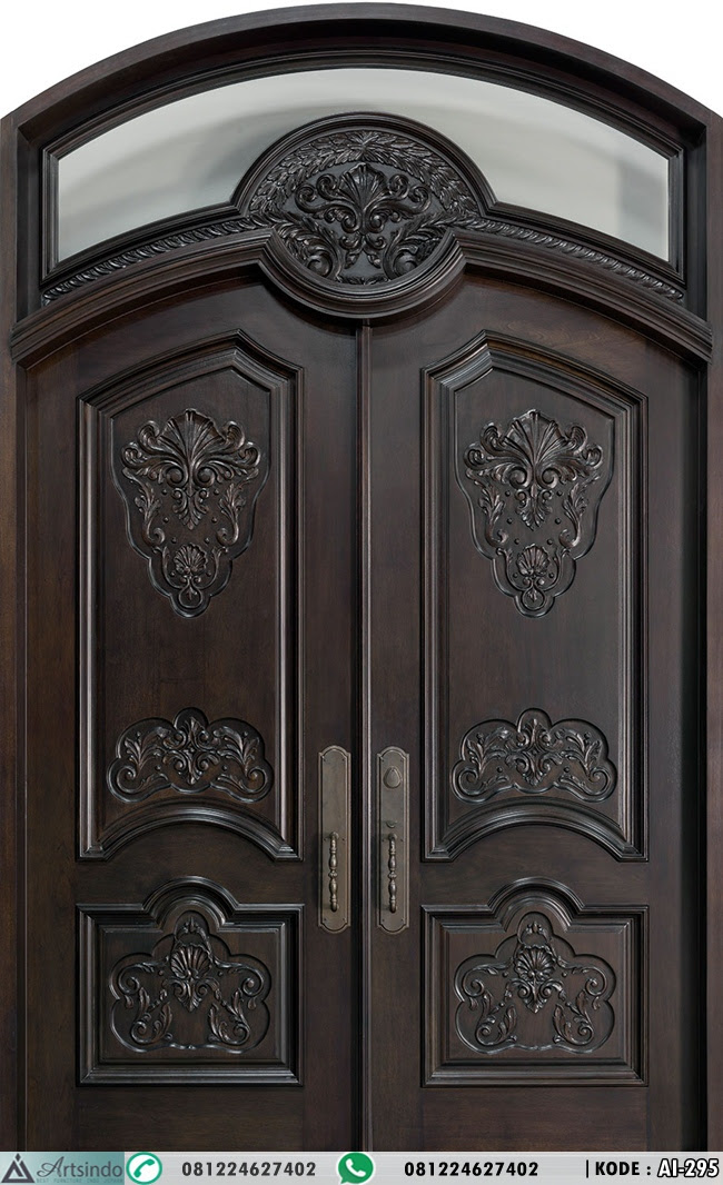  Pintu  Utama Model  Panil Lengkung  Desain Klasik Ukir 