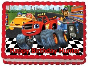 BLAZE AND THE MONSTER MACHINE EDIBLE CAKE TOPPER BIRTHDAY DECORATIONS 