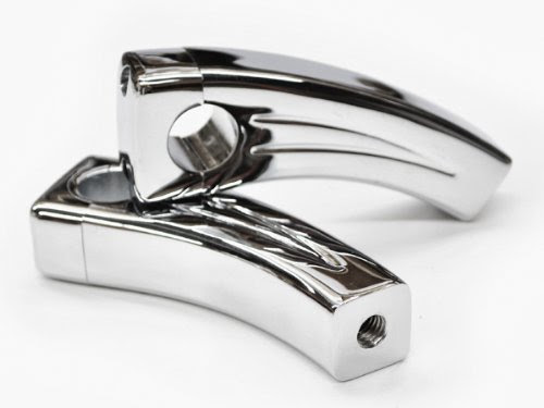 Motorcycle 4.5 inch Chrome Billet Handlebar Hand Bar Risers Riser Custom Billet Chrome HONDA YAMAHA KAWASAKI SUZUKI HARLEY DAVIDSON CRUISERS CHOPPERS HOGS Metric Motorcycle Bikes