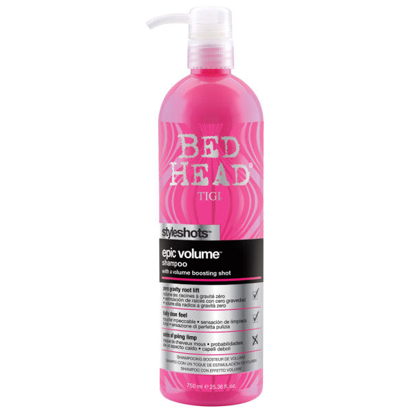... page Home TIGI Bed Head Epic Volume Shampoo Styleshots (750ml