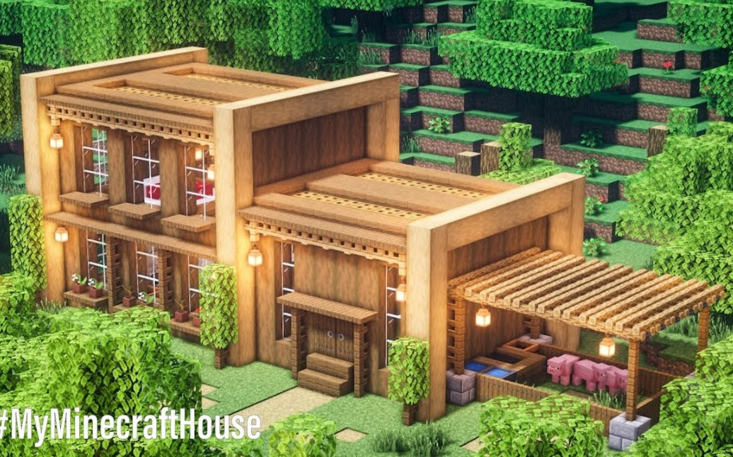 Mc My House Minecraft搬运 建造木制生存房屋 哔哩哔哩 つロ干杯 Bilibili