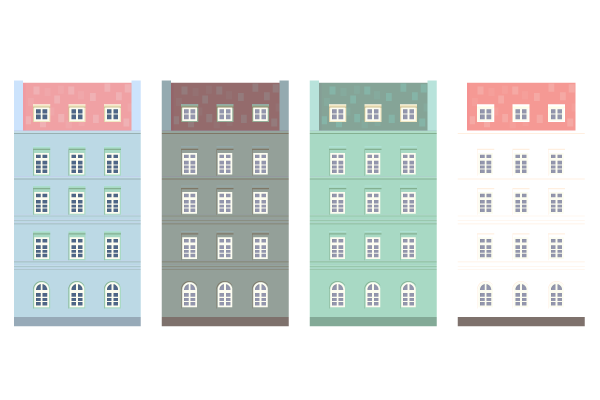 フランスのアパートのイメージ 街 建物系イラスト専門サイト Town Illust
