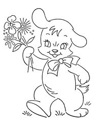 dog with flowers