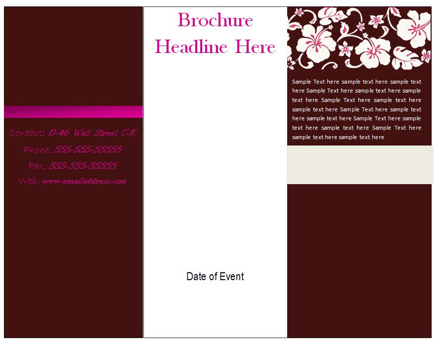 Free Brochure Template  Tri Fold Brochure Template Free