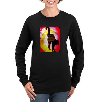 Women Invented Guerrilla War Women's Lg Slv Dark T