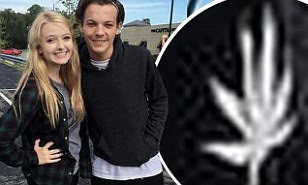 One Direction's Louis Tomlinson dons shorts emblazoned with a marijuana leaf... just months after video surfaced of him smoking a roll-up