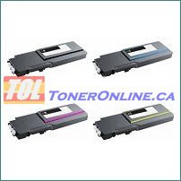 Dell 331-8429 - 331-8432 High Yield Compatible Toner Cartridge 4 Color Set for Color Laser C3760, C3760n, C3760dn
